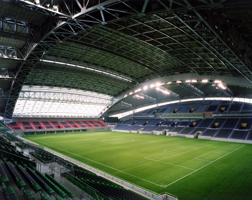 開閉屋根 ノエビアスタジアム神戸 特殊建築no 1 横河システム建築 開閉屋根 ノエビアスタジアム神戸 特殊建築no 1 横河システム建築